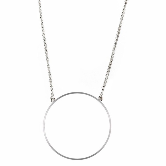 NWOT LELE SADOUGHI Silver Tone The Circle Necklace 19” - Picture 3 of 6